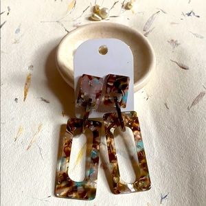 Rectangle drop earrings